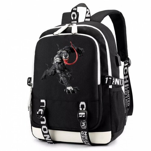 рюкзак веном spider man черный с usb портом 5 Рюкзак Веном (Spider man) черный с USB-портом №5