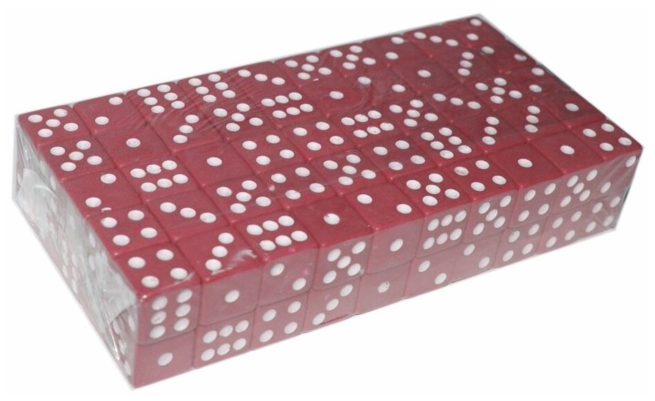 Кубики (игральные кости), 100шт, красные