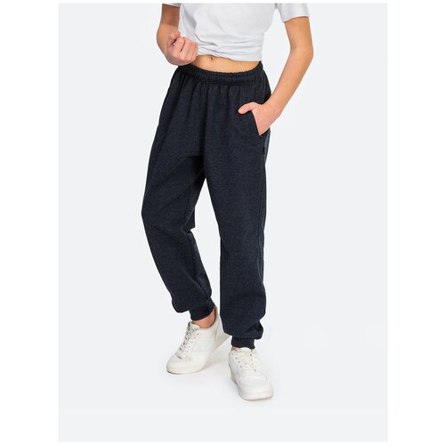 Школьные брюки джоггеры HappyFox, спортивный стиль, карманы, размер 158, серый