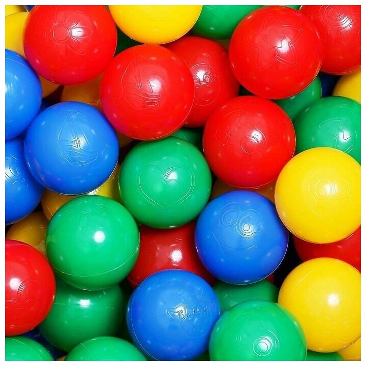 Шарики для сухого бассейна с рисунком, диаметр шара 7,5 см, набор 500 штук, цвет разноцветный - фотография № 4