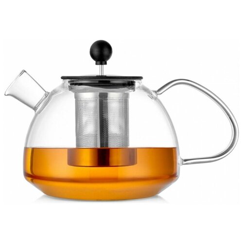 фото Чайник заварочный с прессом walmer boss, 1.3 л, цвет прозрачный