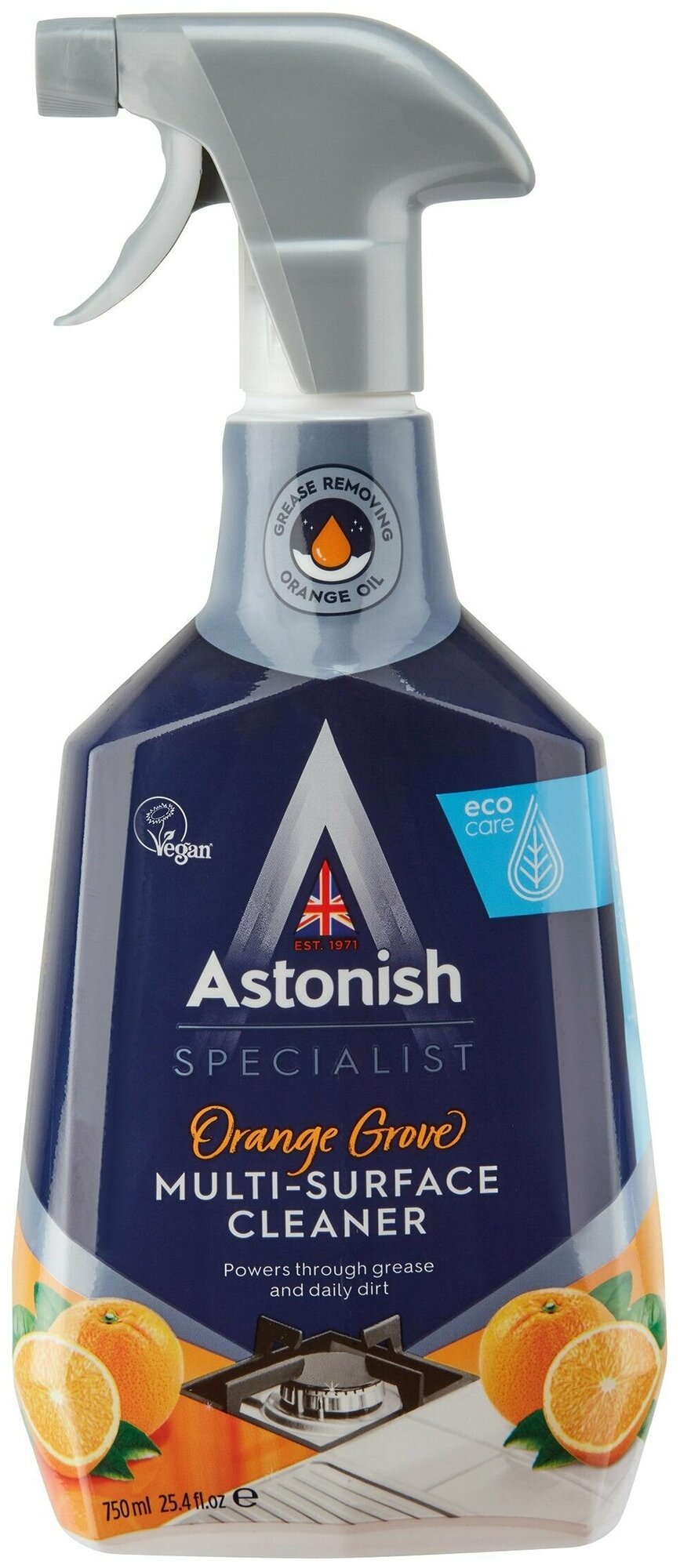 фото Astonish Спрей мультифункциональный для всех видов поверхностей Specialist Multi-Surface Cleaner Orange Grove Апельсиновая роща, 750 мл