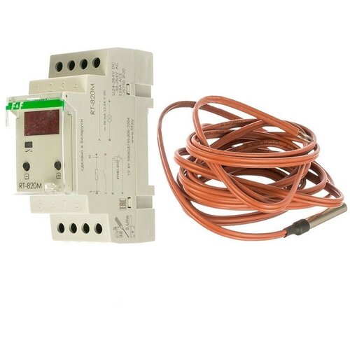 Электронный регулятор температуры Евроавтоматика RT-820M, от -25 до +130 градусов, 220 В, мощность до 2 кВт, цена - за 1 шт