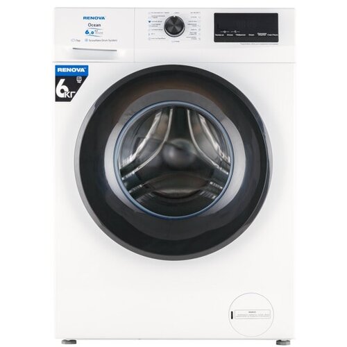 Стиральная машина фронтальная RENOVA WAF-6010ISM31 белыйчерный пар inverter 2373000₽