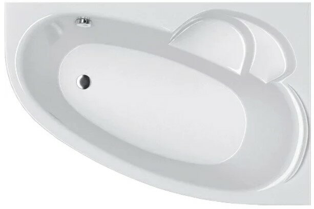 Акриловая ванна ALBA SPA Katrina без опоры 170x110 см угловая правая пристенная белая асимметричная с сиденьем