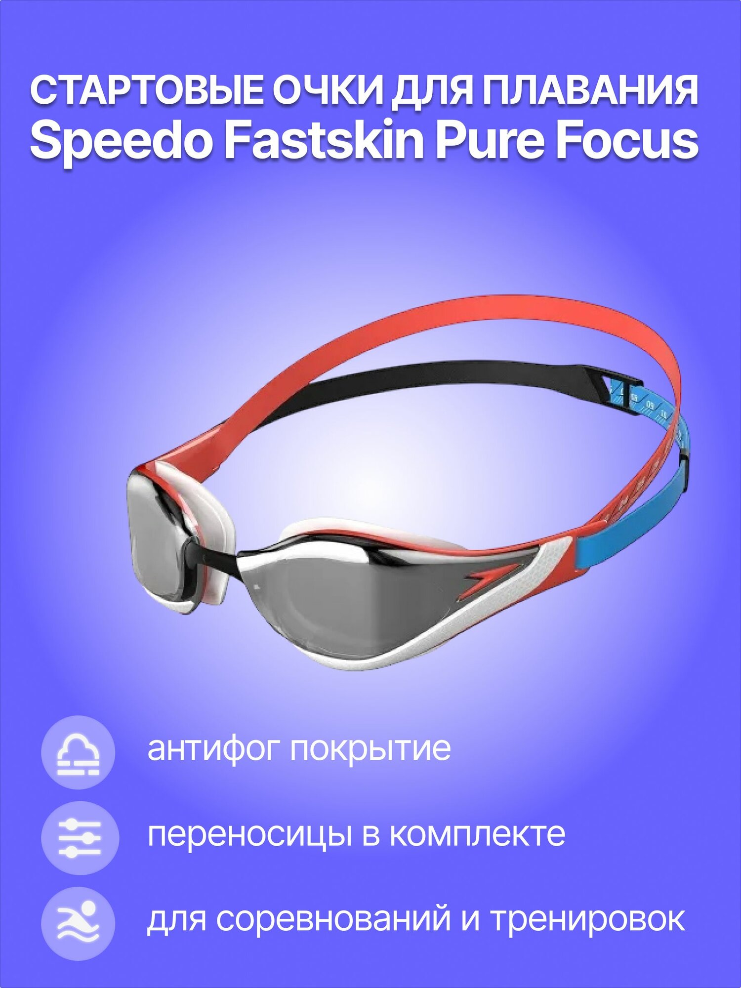 Очки для плавания Speedo Fastskin Pure Focus Mirror