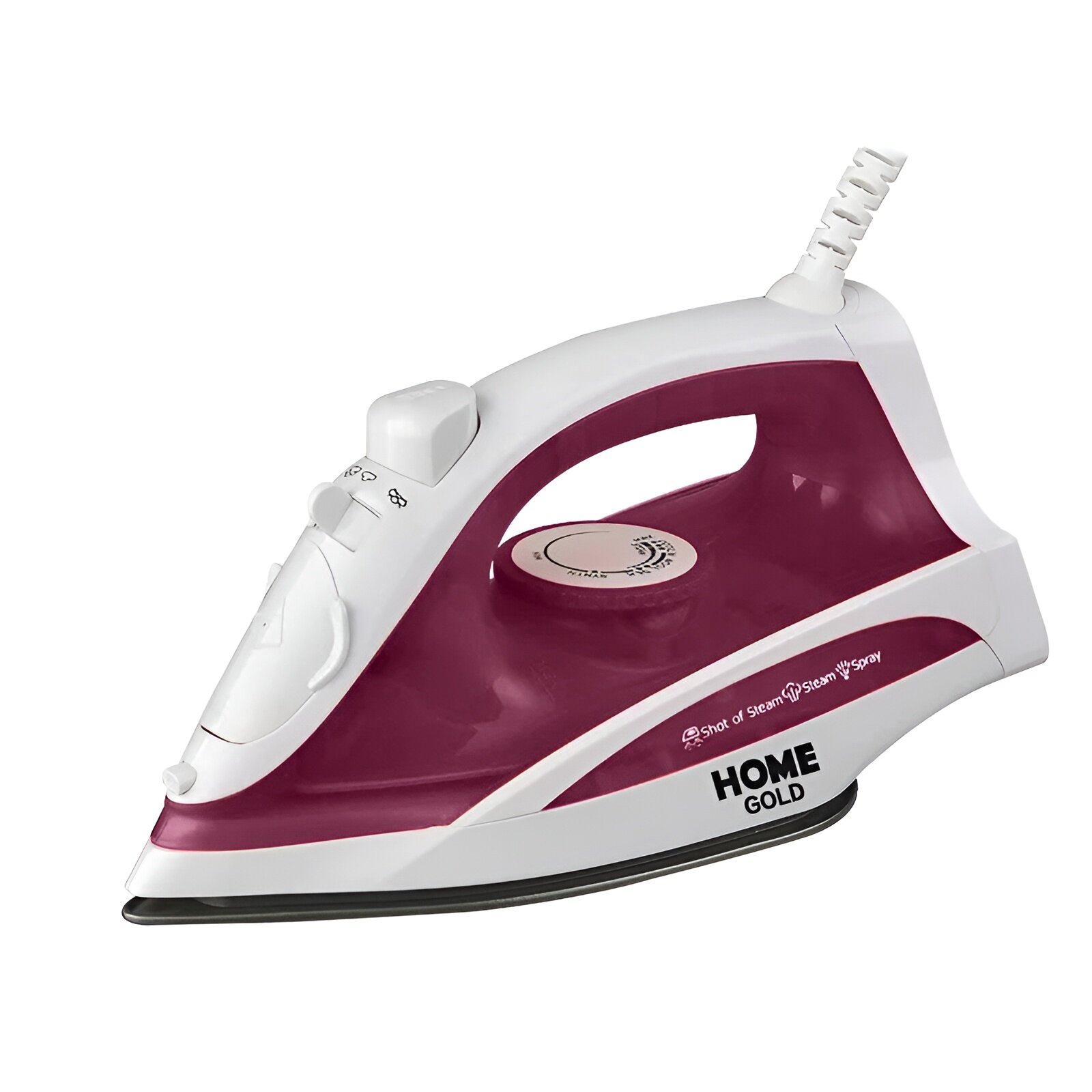 Утюг HOME GOLD-801A HG-801A , 2600Вт, тефлоновая подошва, 25г/мин, 1.8м шнур, сиренево-фиолетовый