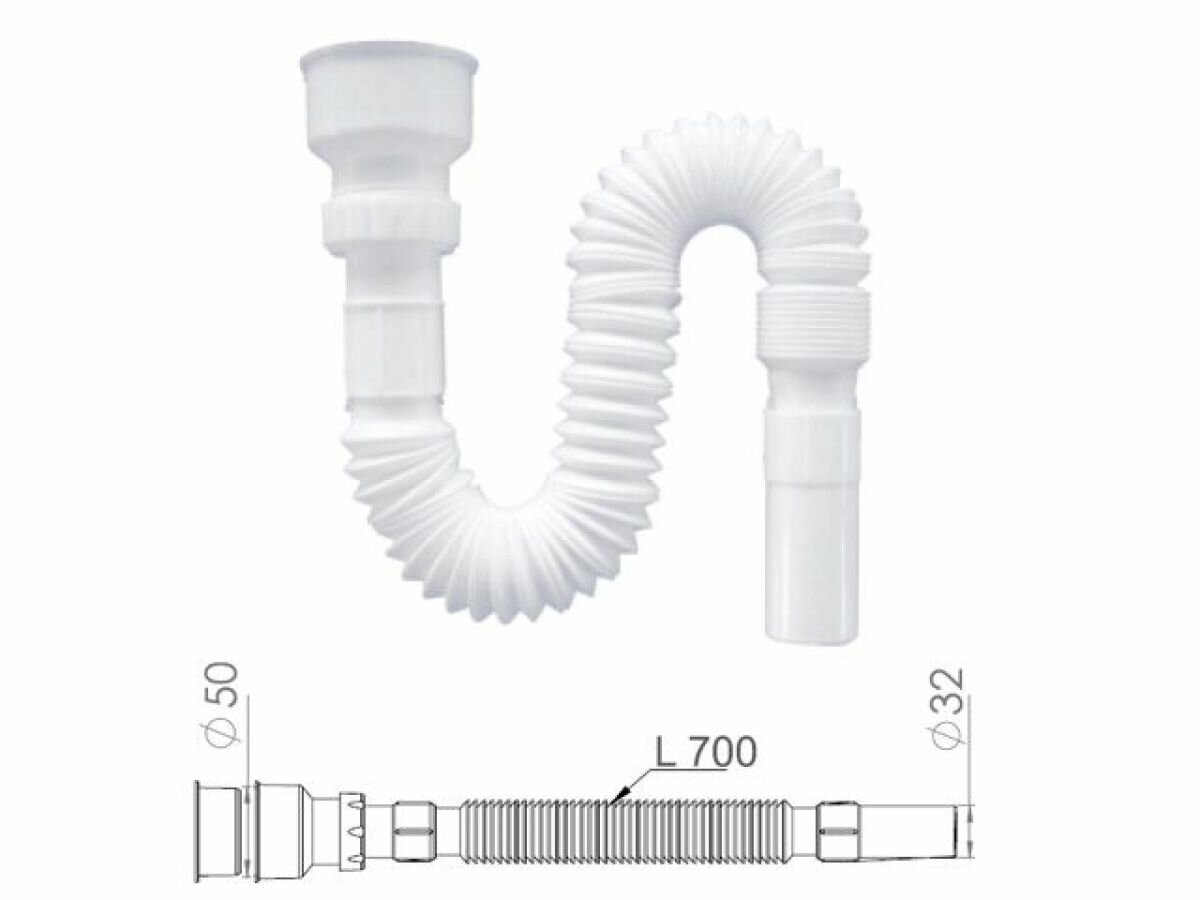 Сифон для писсуаров AV ENGINEERING гофрированный (AVE129789)