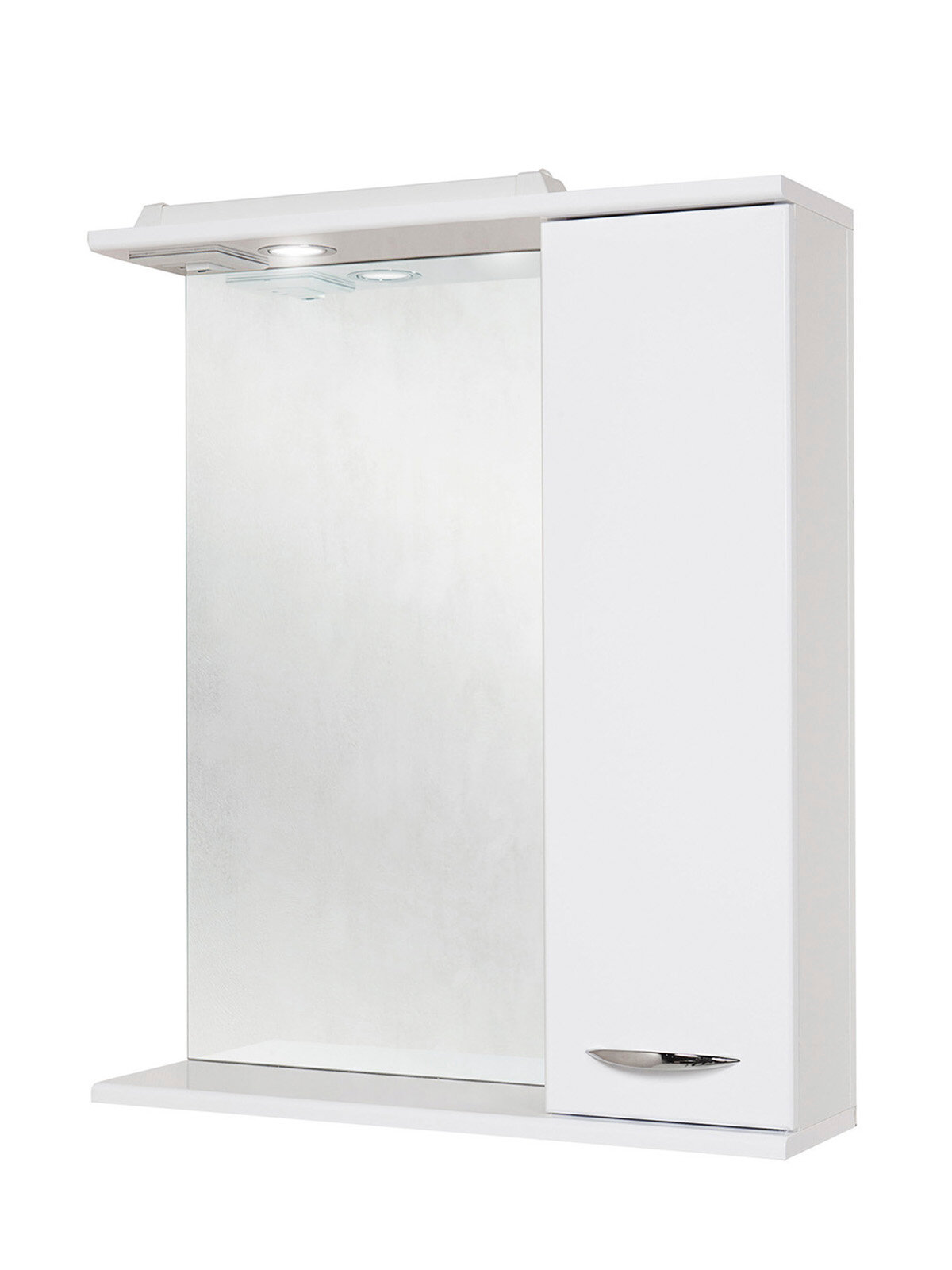 Шкаф-зеркало для ванной Onika Ника 60 белый правый с подсветкой / 60x16x71 см