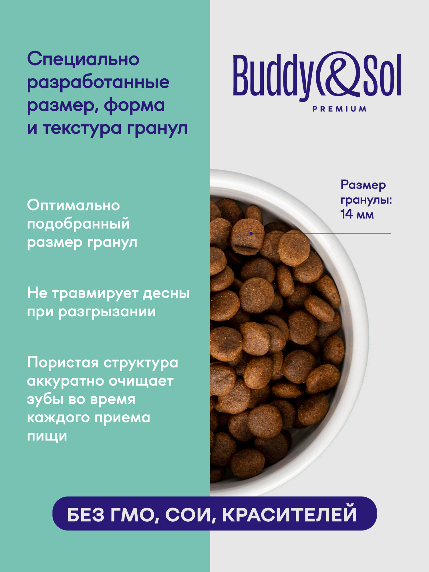 Корм для собак средних и крупных пород сухой Buddy&Sol 15 кг премиум-класса с ягнёнком — фото 1