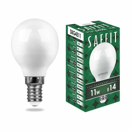 фото Светодиодная лампа saffit 11w 230v e14 6400k, sbg4511 55140