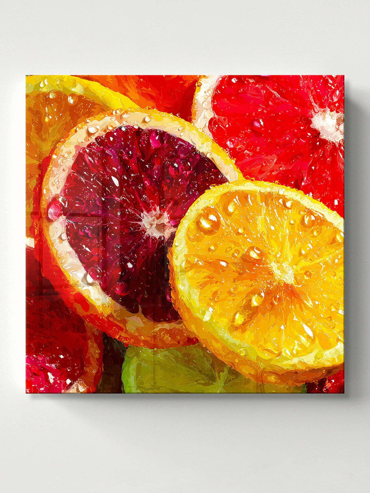 Картина Postermarket " Сочные фрукты " на стекле, 40 х 40 см.