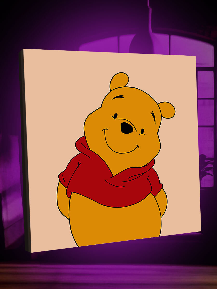 Картина по номерам Винни пух / Winnie the Pooh холст на подрамнике 20*20