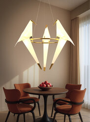 Люстра потолочная светодиодная на кухню, белая/золото, Ritter