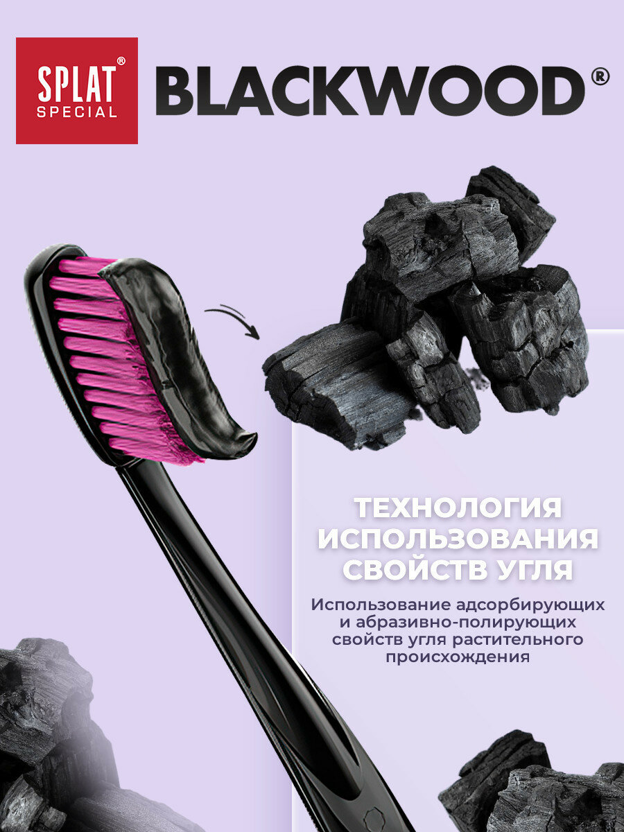 Зубная паста чёрная для отбеливания зубов SPLAT BLACKWOOD, 75 мл, набор 2шт — фото 1