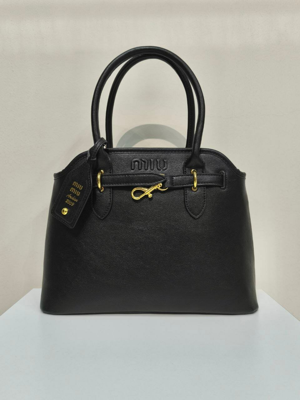 Сумка INK Сумка женская Miu Miu, фактура гладкая, черный