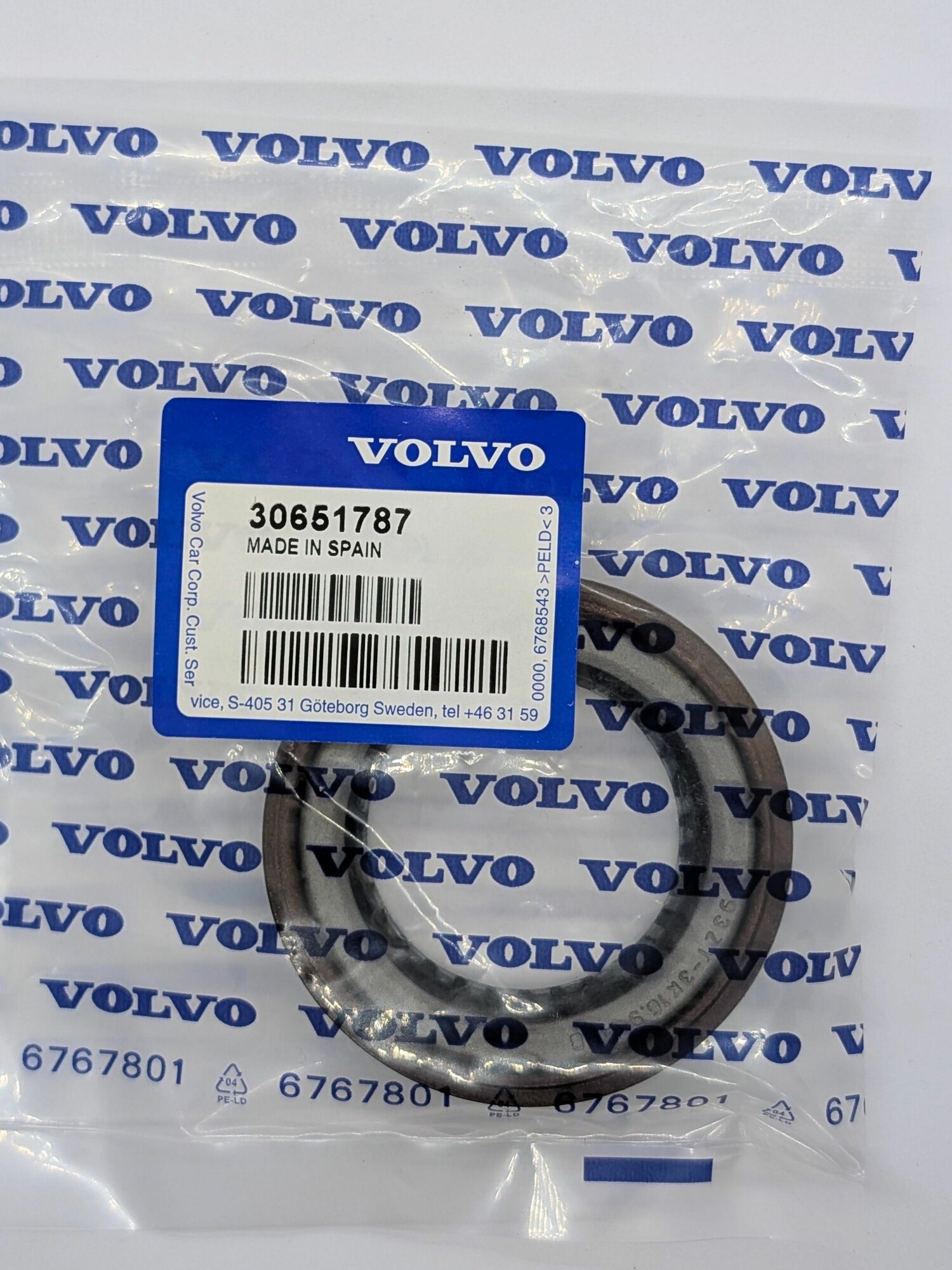 Уплотнительный сальник приводного вала VOLVO S40/V50 1.8 МКПП MTX75 MMT6 арт. 30651787