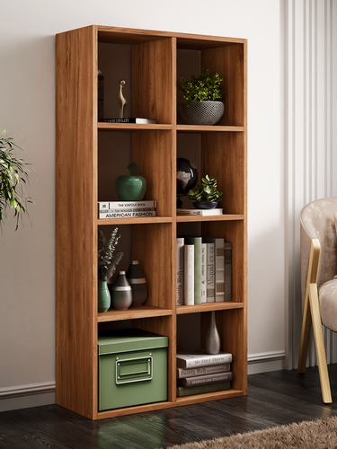 Изображение товара Стеллаж MFMaster Uno-91, дуб крафт табак, для зонирования и хранения, современный стиль, ЛДСП, 116,4×58×25 см