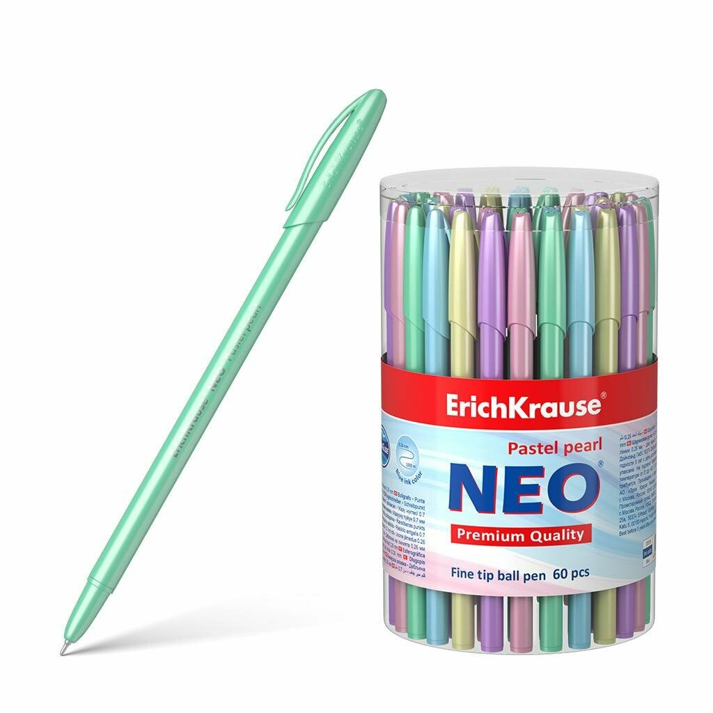Набор ручек ErichKrause "Neo Pastel", шариковые, синие, 10 штук