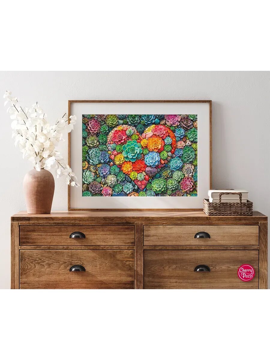 Пазл для взрослых 1000 элементов Цветочное сердце — фото 1