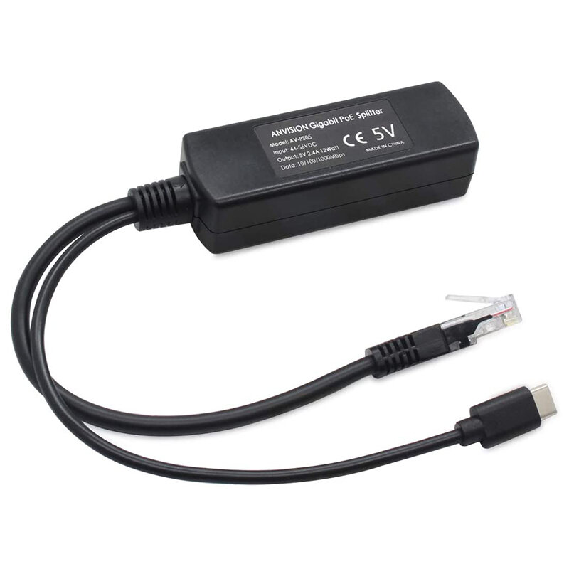 2-упаковочный 5 В гигабитный PoE-сплиттер, USB Type C, адаптер 48