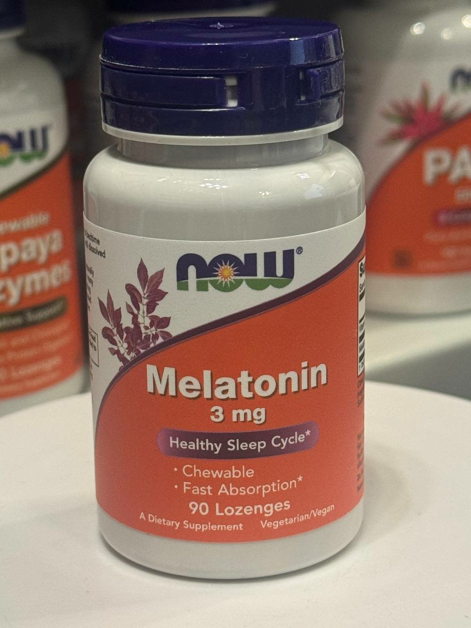 NOW Melatonin 3 mg, Мелатонин 3 мг от NOW: Естественное Восстановление Режима Сна и Улучшение Самочувствия, 90 пастилок