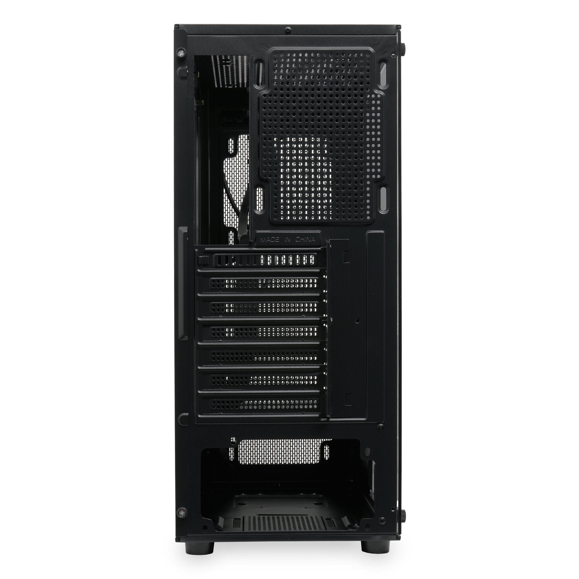 Корпус компьютерный HSPD M530-TGBK, Midi-Tower, ATX, Micro-ATX, Mini-ITX, без блока питания, чёрный — фото 1