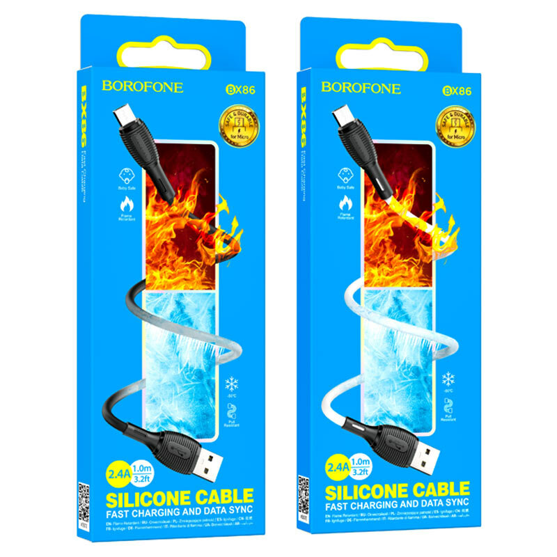 Borofone BX86 USB to micro USB ( 1 м , 2.4 А ) Оригинальный кабель