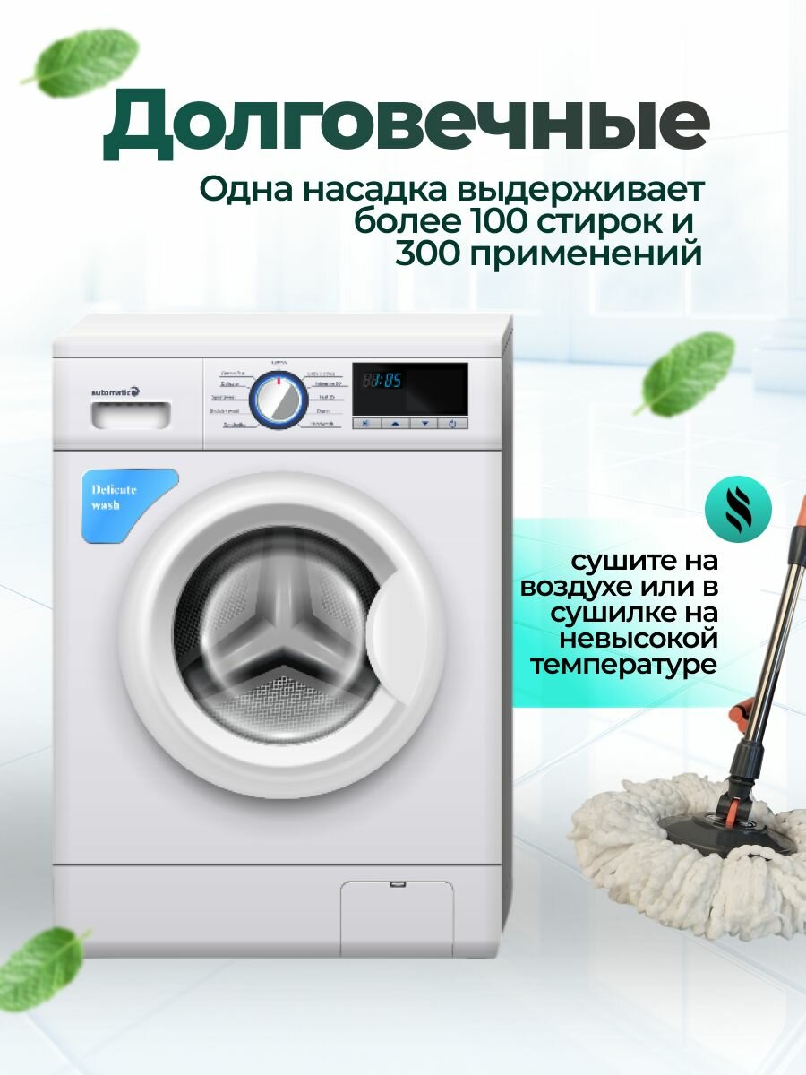 Насадка на швабру Мой Дом Торнадо, с отжимом, микрофибра, 32x32 см — фото 1