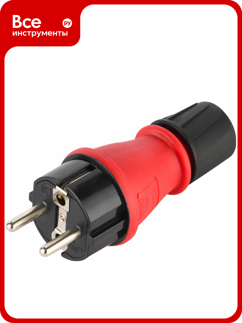 Вилка евро Electraline прямой ввод 16А 230В IP54 55082