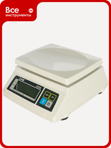 Изображение товара Весы CAS SW-5 JR0SW4502GCI0501 электронные настольные промышленные, пылевлагозащищённые, профессионального класса