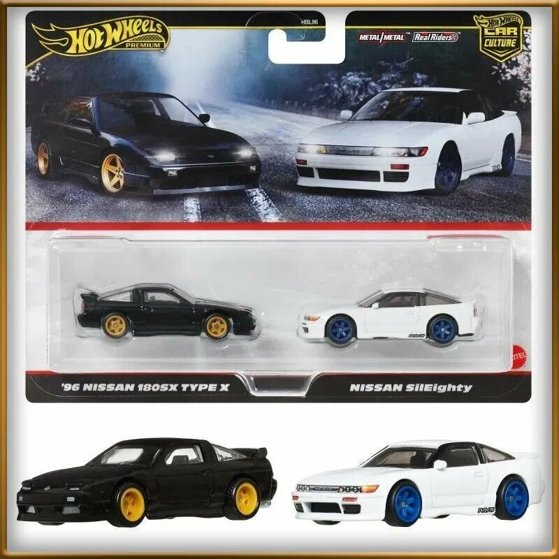 Машинка Mattel Hot Wheels Premium Car Culture 2-Pack HBL96-'96 Nissan 180SX Type X&Nissan SilEigh
