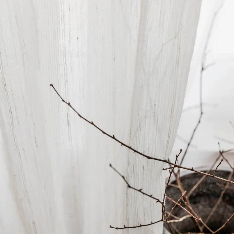 Современные Простые хлопковые льняные вертикальные льняные прозрачные шторы для гостиной спальни мягкие тюлевые оконные занавески декоративные ткани, 1pc W250 H270 cm, 2. Hooks Top, Белый