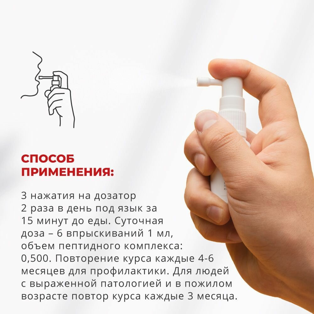 Кронорекс спрей для вен сосудов сердца, пептиды Хавинсона 20 мл — фото 1