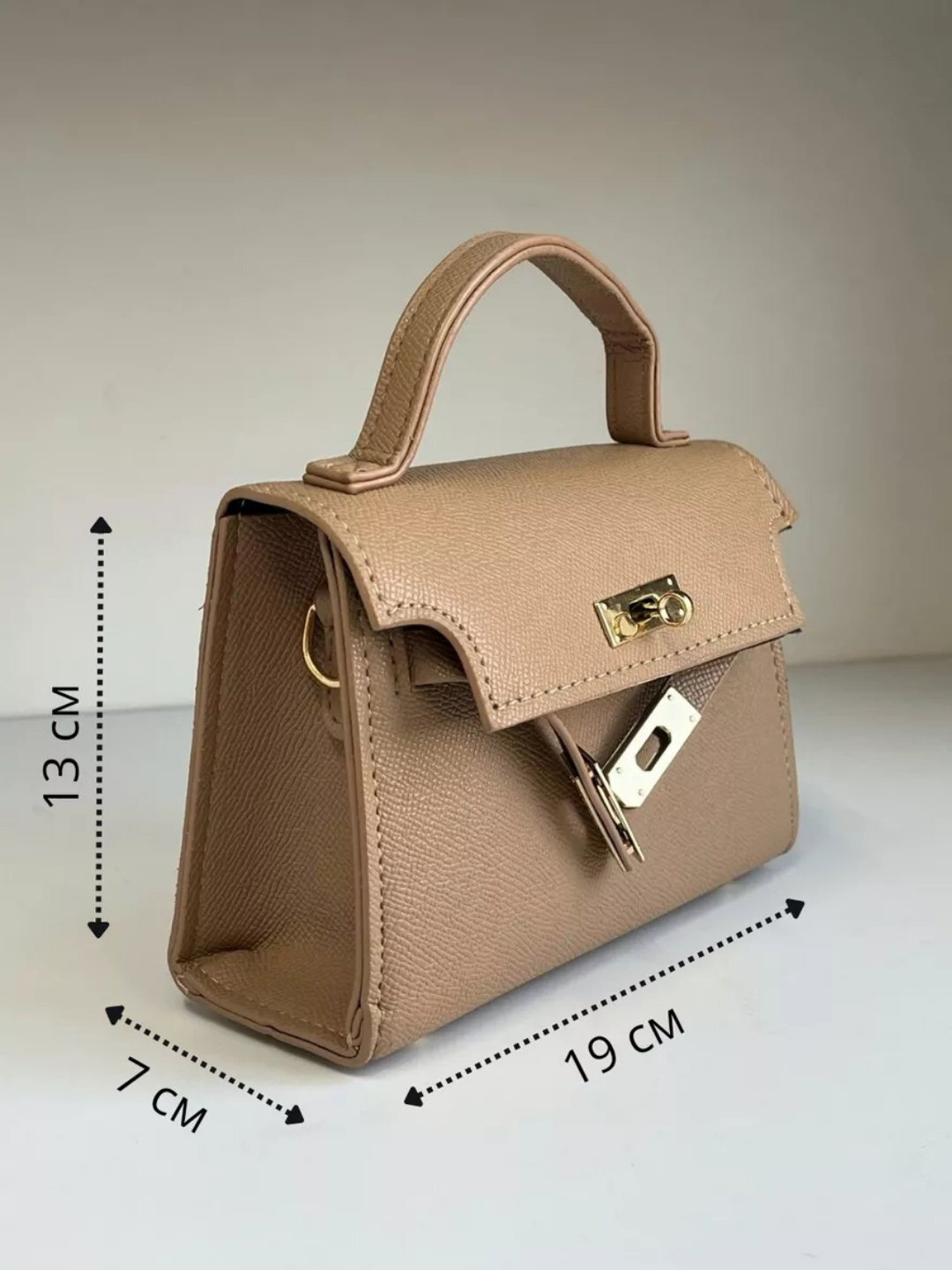 Сумка  Мини-сумка Hermes Kelly Style, коричневый — фото 1