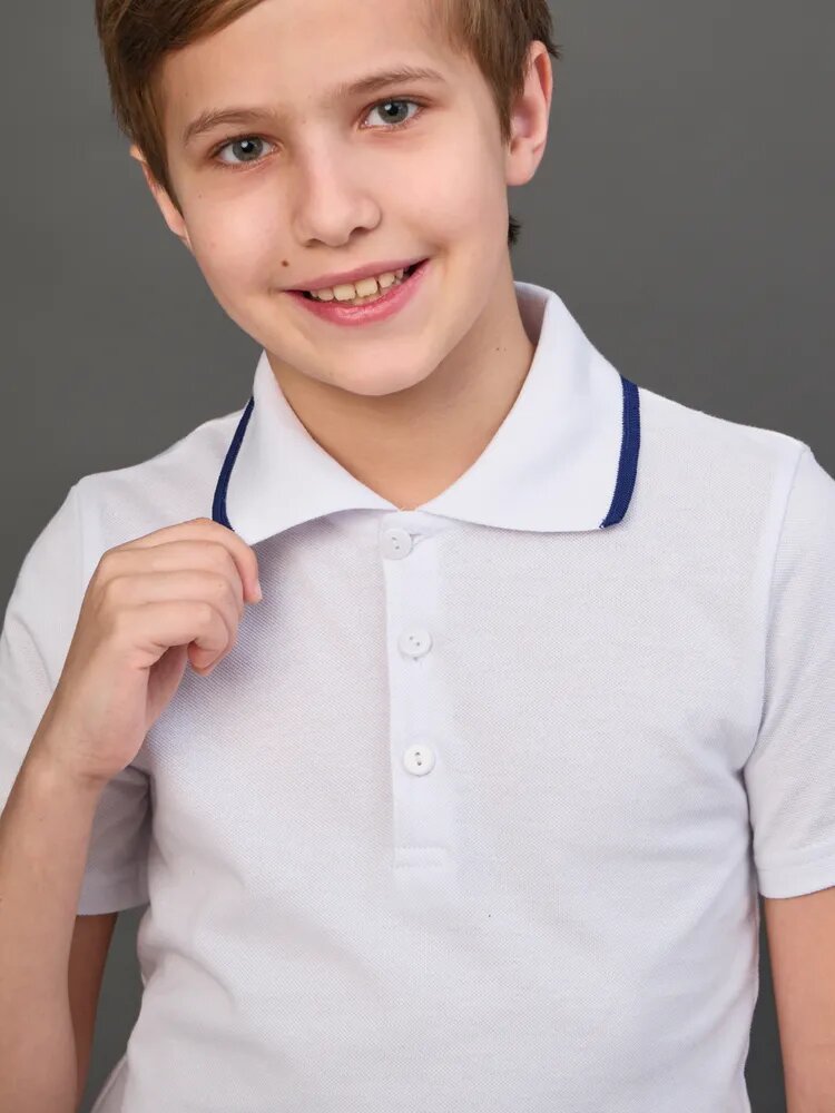 Поло , размер 7 лет, белый — фото 1