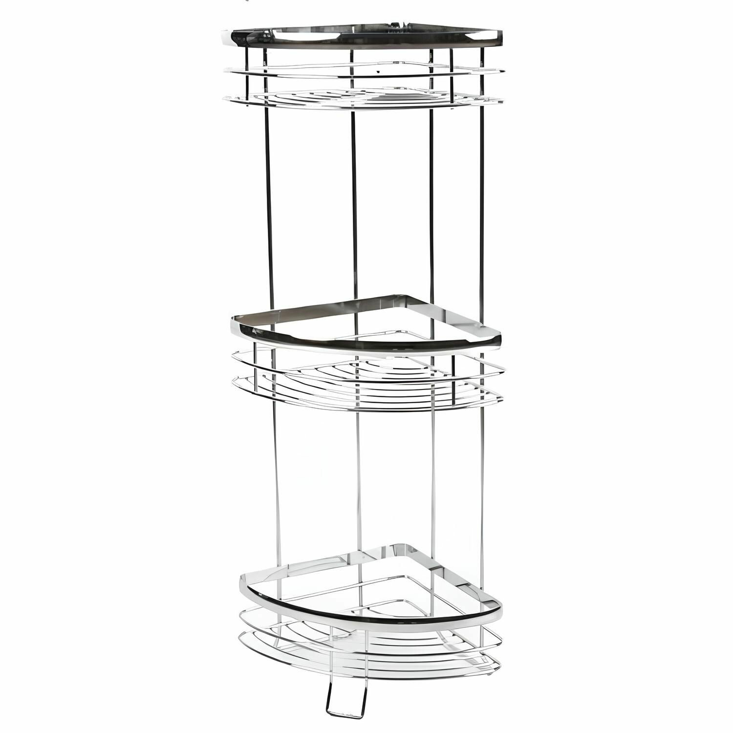 Полка для ванной угловая 3 яруса 26х58х26 см