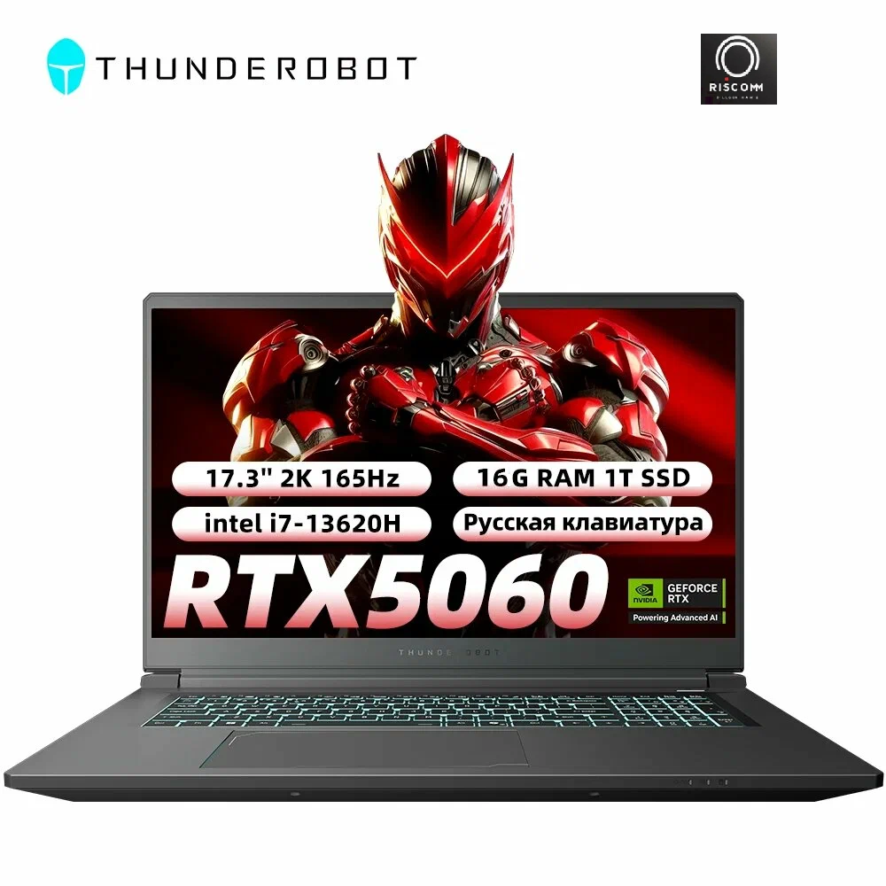 17.3" Игровой ноутбук Thunderobot 911X, Core i7-13620H, RTX 5060, 16ГБ/1ТБ, русская клавиатура, Win11, черный — фото 1