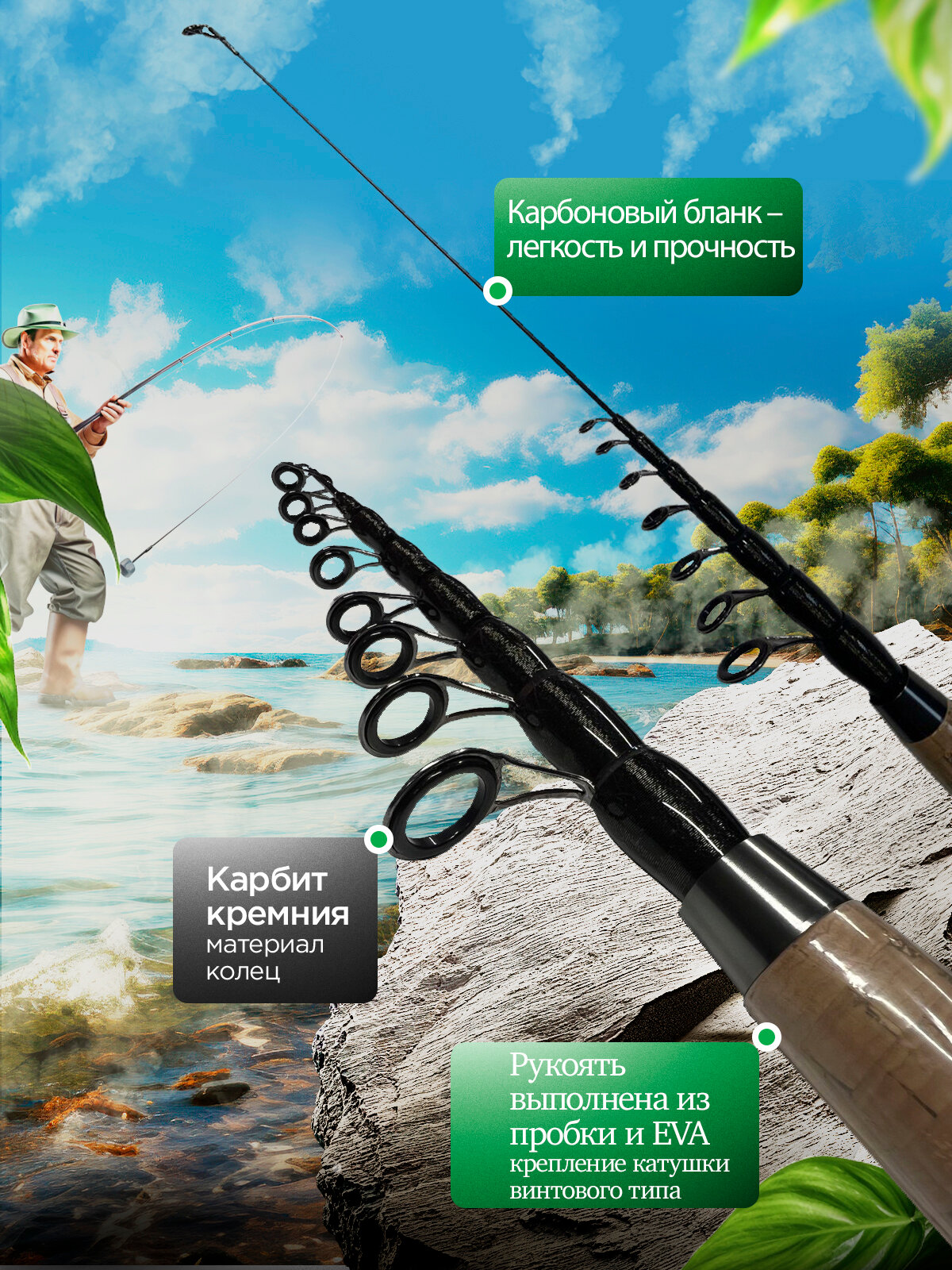Спиннинг King Crocodile 270 см (тест 5-25 г). Универсальное удилище для хищника — фото 1
