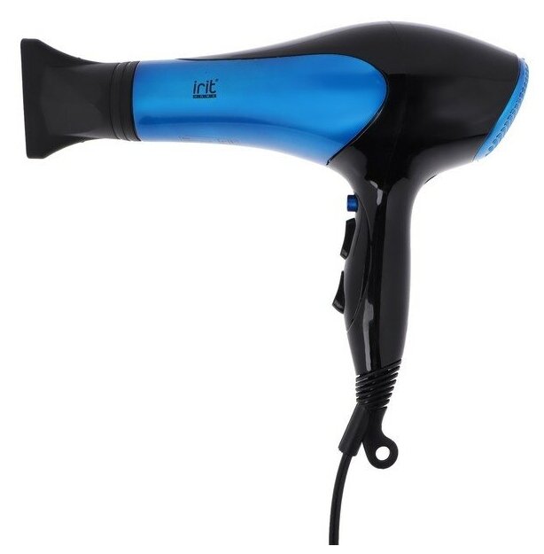 Фен Irit IR 3101  1500 Вт  2 скорости  3 режима  1 насадка  шнур 1 8 м  чёрно синий