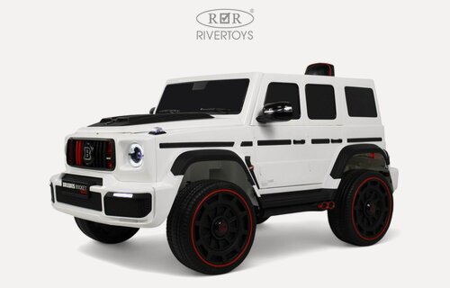 Изображение товара Детский электромобиль RiverToys Z999ZZ с дистанционным управлением, полноприводный, одноместный белый