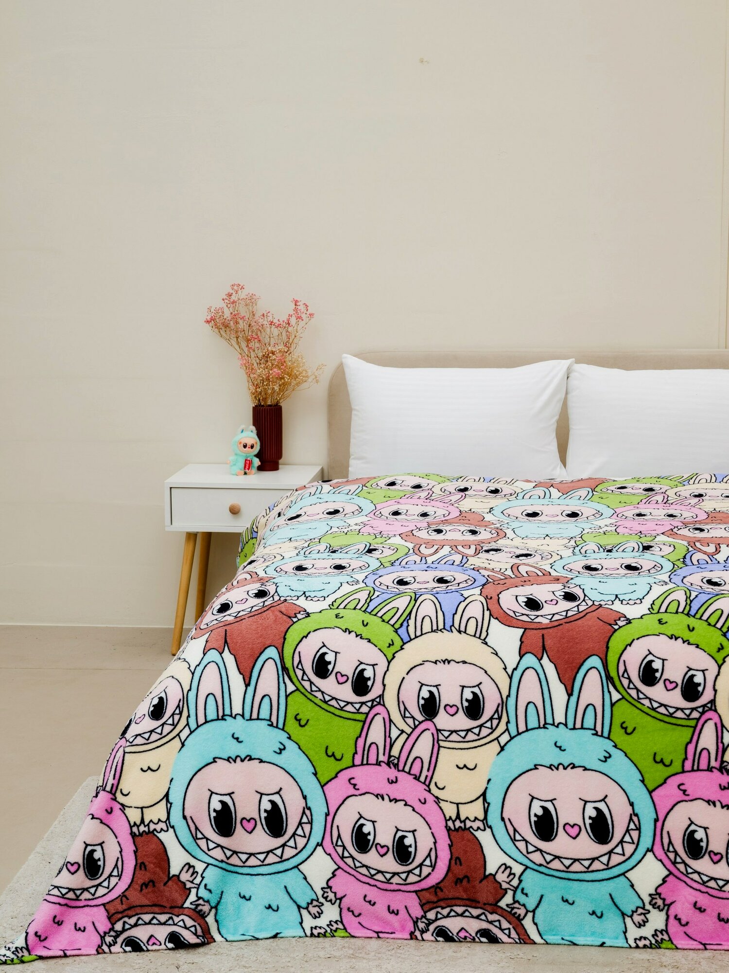 Плед 200х220 Павлинка Лабубу компания, евро, детский, пушистый, мягкий — фото 1