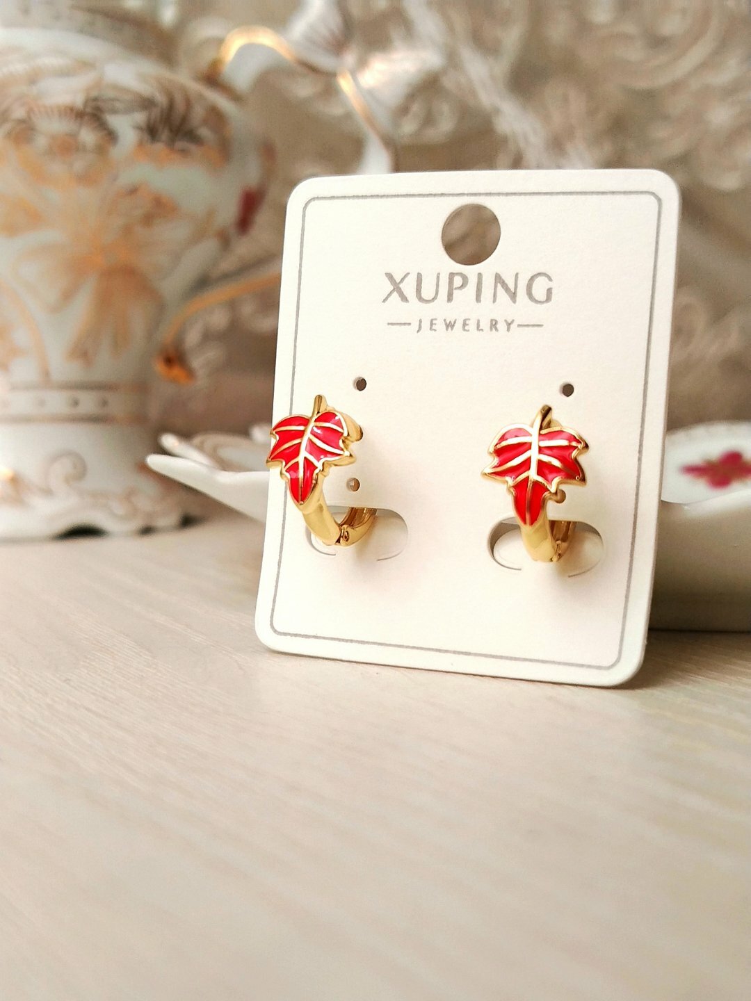 Серьги, красный — фото 1