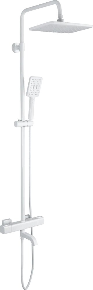 Душевая стойка Gappo G91 G2491-8 с тропическим душем со смесителем с изливом латунная белая с лейкой