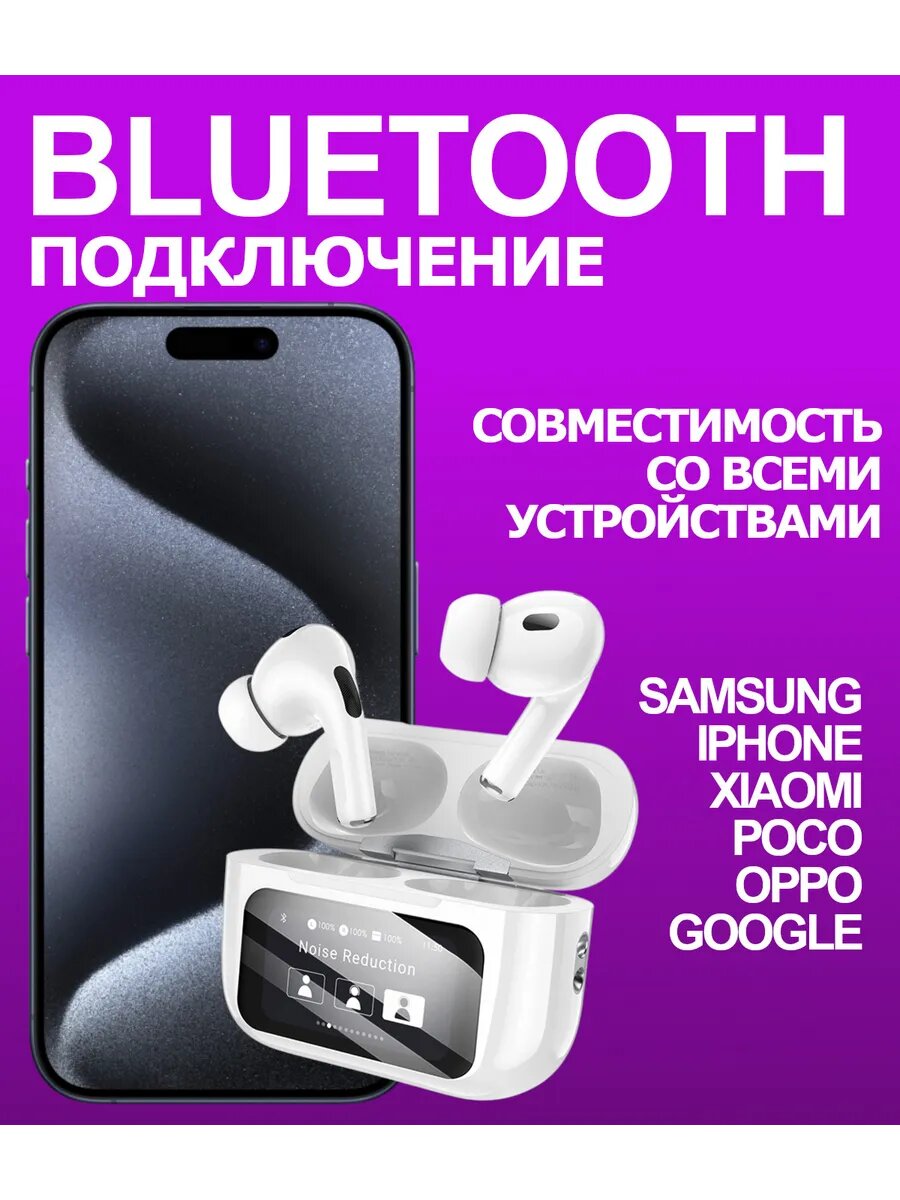 Наушники Borofone True Wireless BW76, шумоизоляция, до 4 ч работы ANC