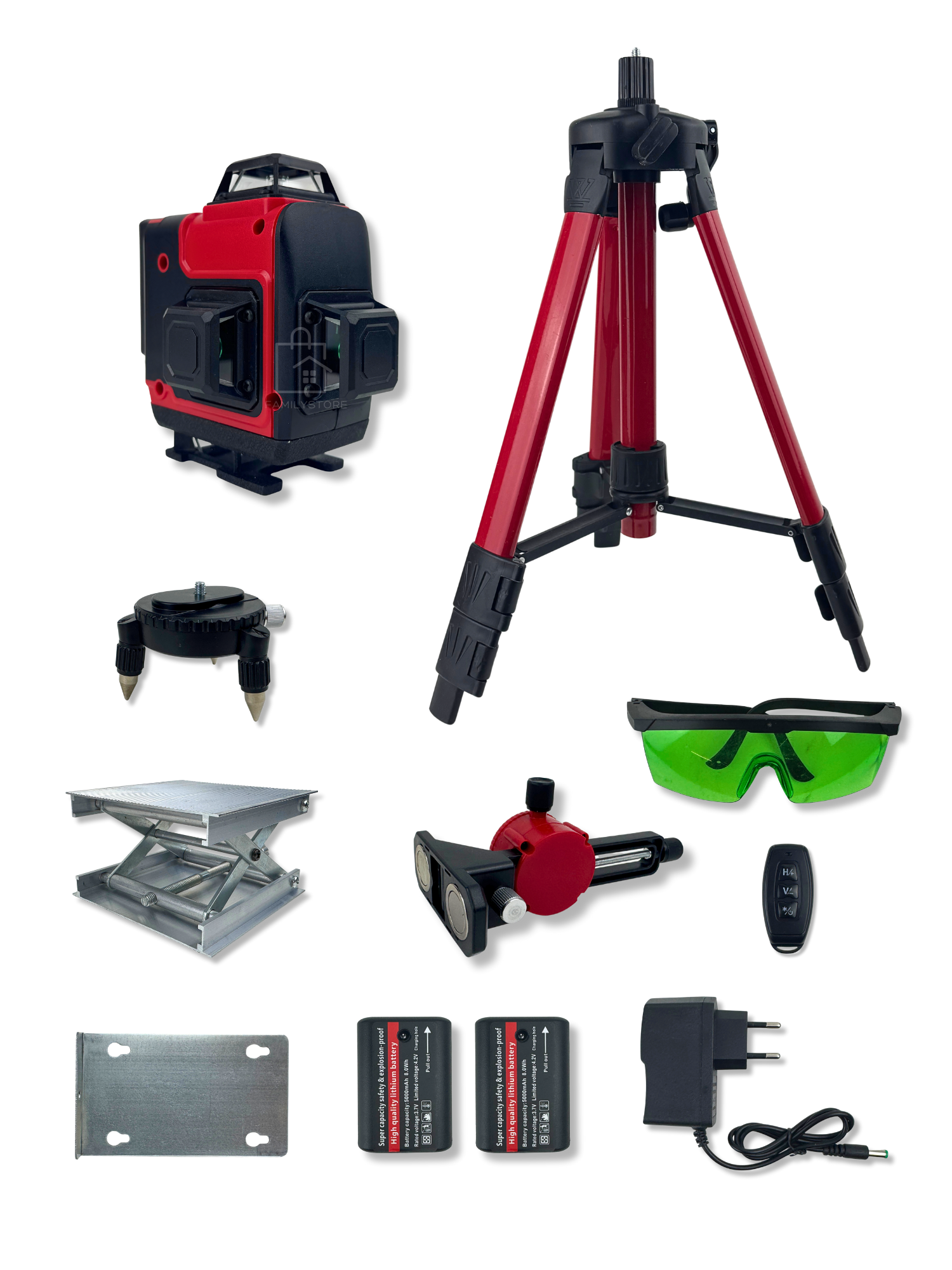 Лазерный нивелир со штативом 16 лучей зеленый луч точность 005 дальность 25м