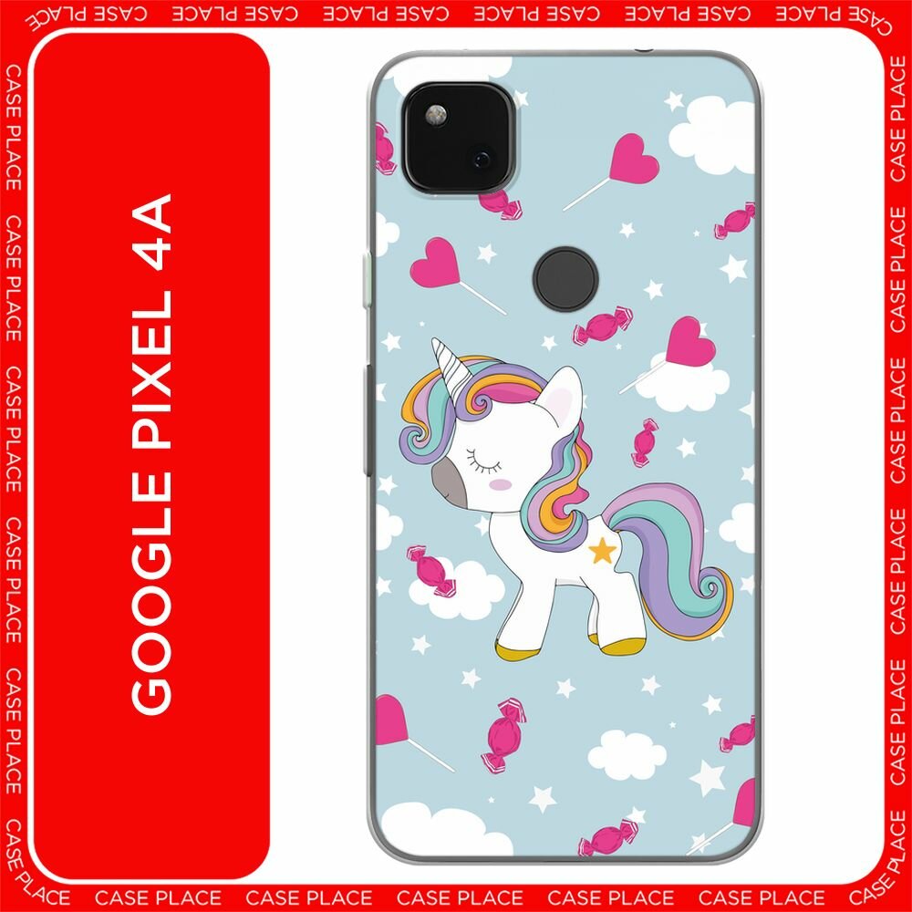 Чехол на Google Pixel 4A / Гугл Пиксель 4А с принтом "Сладкий единорожек"