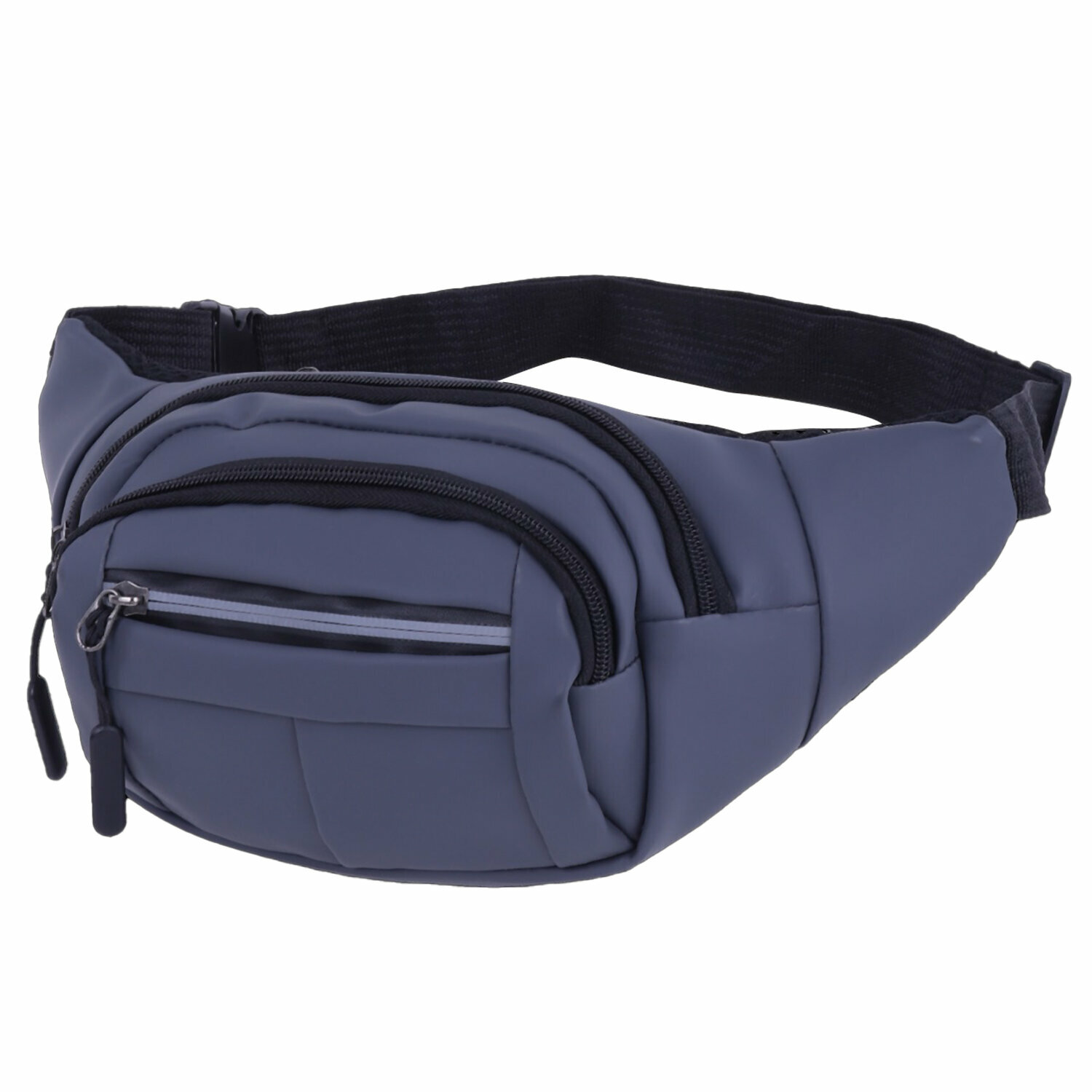 Сумка на пояс HEIKKI 2 отделения, регулируемый ремень, светоотражающие элементы, серая, 35х14х4 см