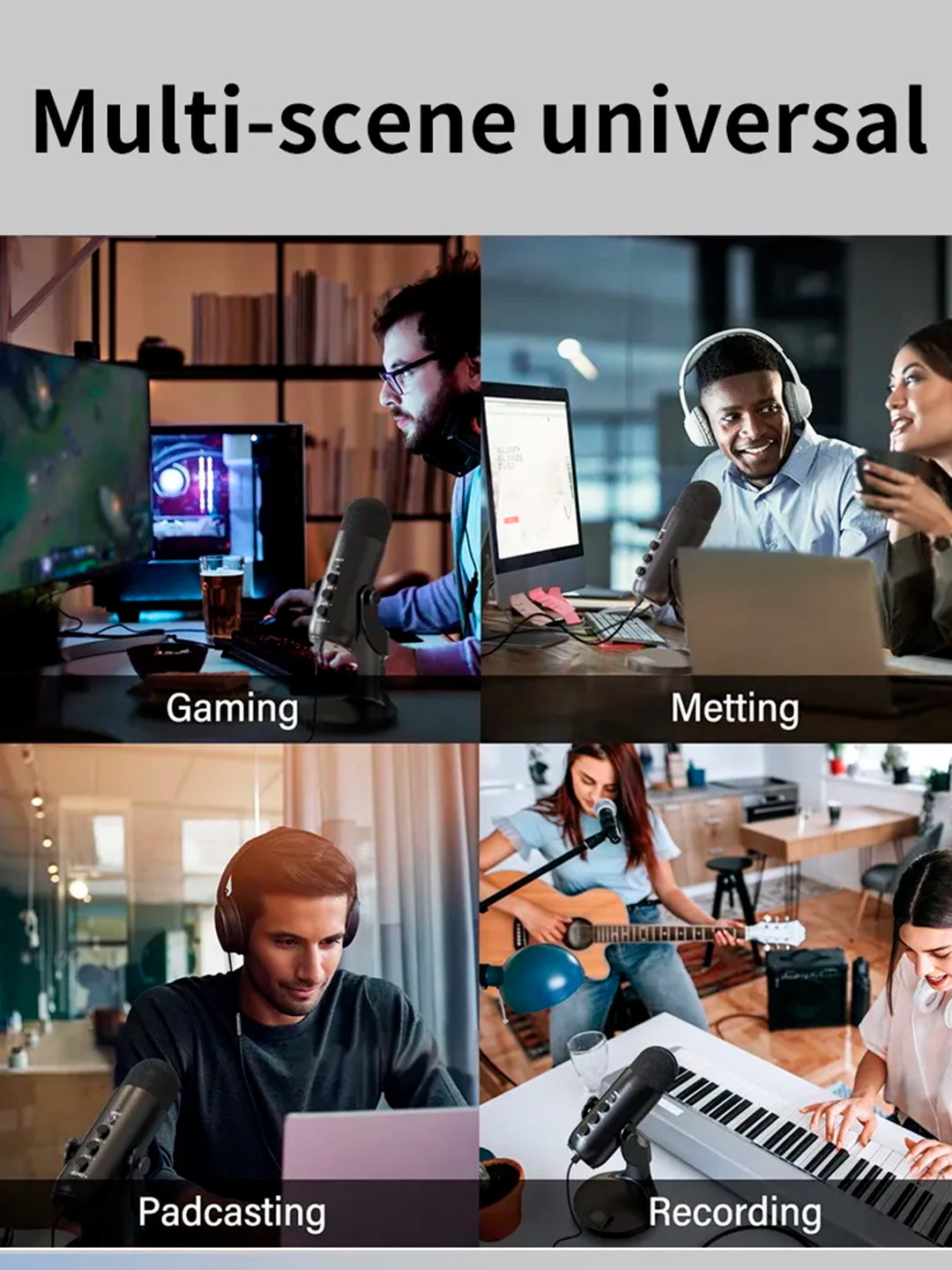 Студийный микрофон Savdo belgisi MC PW8 Jmary, беспроводной, с футляром, черный — фото 1