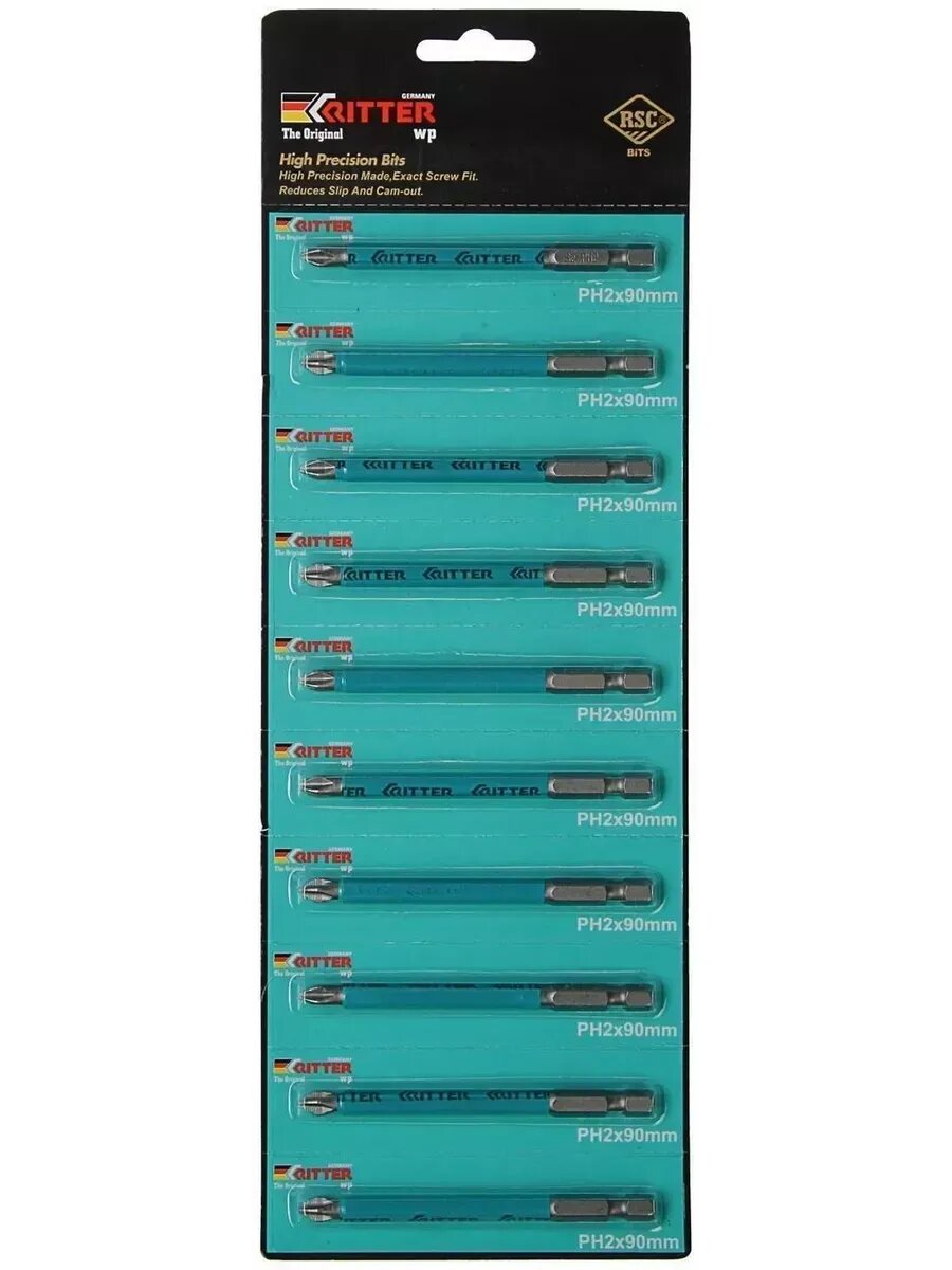 Бита, PH2 х 90 мм, намагниченная, сталь S2, 1шт — фото 1